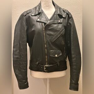 Excelled Vintage Classic Biker Leather Jacket